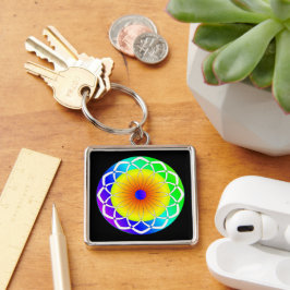 Abstracte zomerventilator sleutelhanger