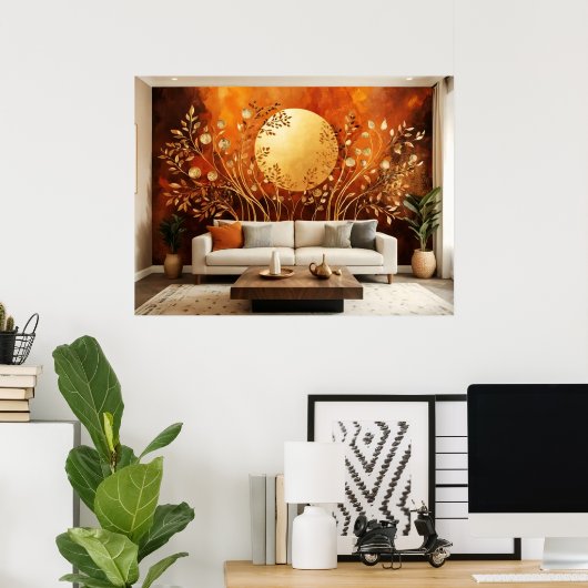 Abstracte Zon #2 Muurkunst Poster (Thuiskantoor)