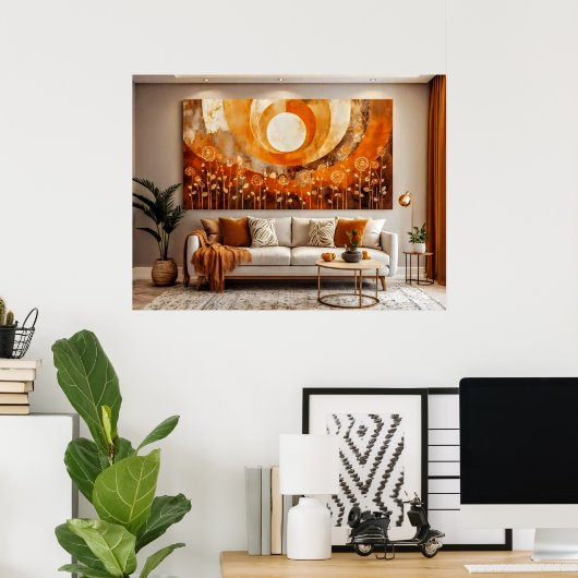 Abstracte Zon #3 Muurkunst Poster (Thuiskantoor)