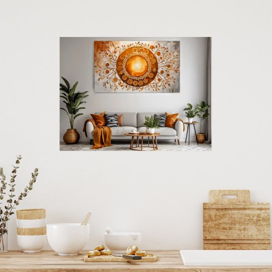 Abstracte Zon #4 Muurkunst Poster (Keuken)