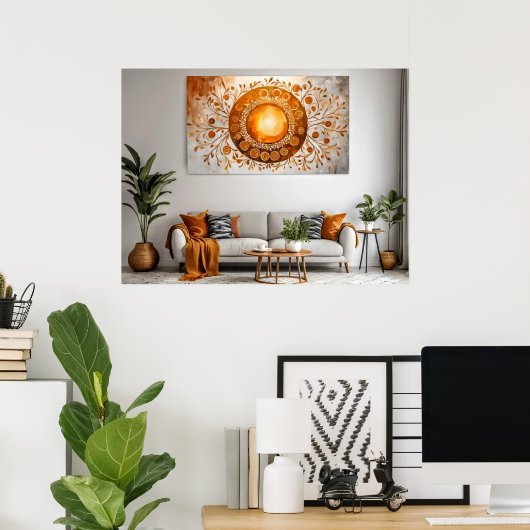 Abstracte Zon #4 Muurkunst Poster (Thuiskantoor)