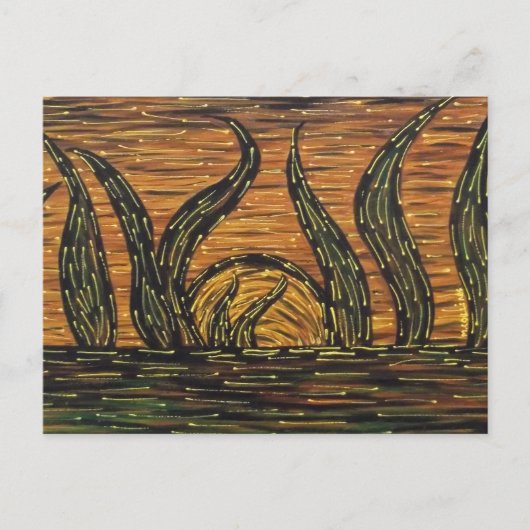 Abstracte zon briefkaart (Voorkant)