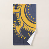 Abstracte zon, elegant, sierblauw, geel bad handdoek (Handdoek)