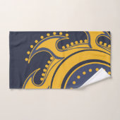 Abstracte zon, elegant, sierblauw, geel bad handdoek (Handdoek)