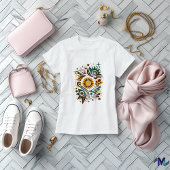 Abstracte Zon en Natuur Kunst Design T-shirt