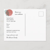 Abstracte Zon en Palm Frond Nieuw adres Aankondigingskaart (Achterkant)