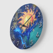 Abstracte zon en vuur grote klok (Hoek)