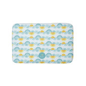 Abstracte zon en wolken gebogen patroon badmat (Voorkant)