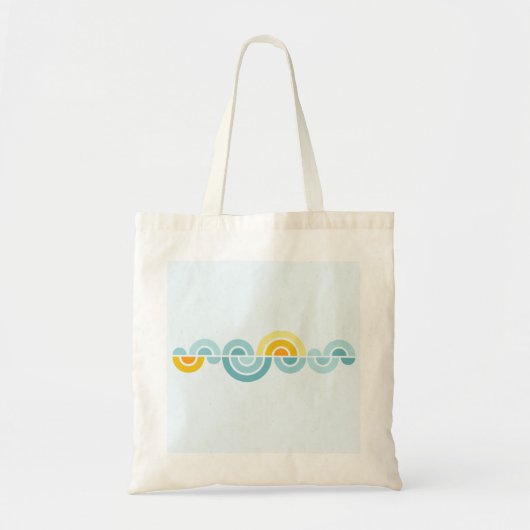 Abstracte zon en wolken gebogen patroon tote bag (Voorkant)