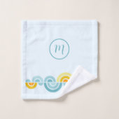 Abstracte zon en wolken gebogen vormen bad handdoek (Wasdoekje)