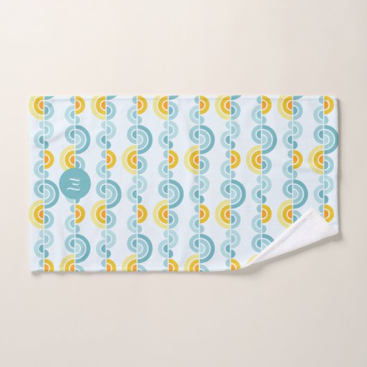 Abstracte zon en wolken gebogen vormen bad handdoek (Handdoek)