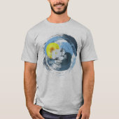Abstracte zon- en wolkenweerkunst kool t-shirt (Voorkant)