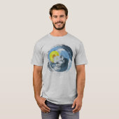 Abstracte zon- en wolkenweerkunst kool t-shirt (Voorkant volledig)