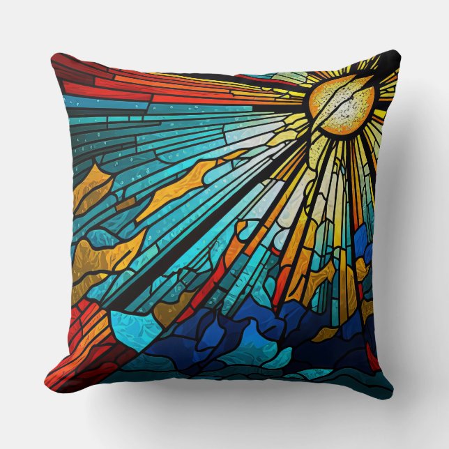 Abstracte zon kussen (Voorkant)