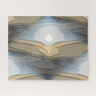 Abstracte ZON OVER DE HILLEN Legpuzzel