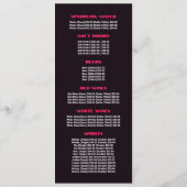 Abstracte zon, restaurant Slimline Menu (Achterkant)