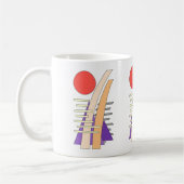Abstracte zon, schaduwen, reflecties en structuren koffiemok (Links)