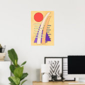 Abstracte zon, schaduwen, reflecties en structuren poster (Thuiskantoor)