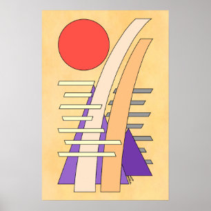 Abstracte zon, schaduwen, reflecties en structuren poster