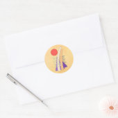 Abstracte zon, schaduwen, reflecties en structuren ronde sticker (Envelop)