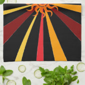 Abstracte zon theedoek (Gevouwen)