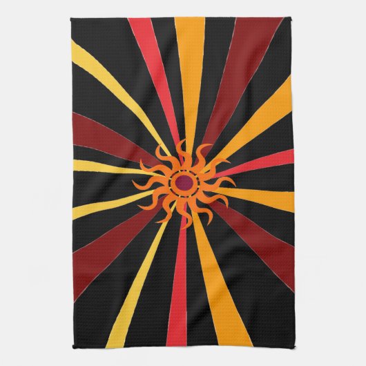 Abstracte zon theedoek (Verticaal)