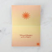 Abstracte zon verjaardag kaart (Binnen)