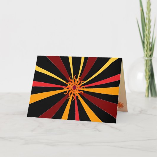 Abstracte zon verjaardag kaart (Voorkant)
