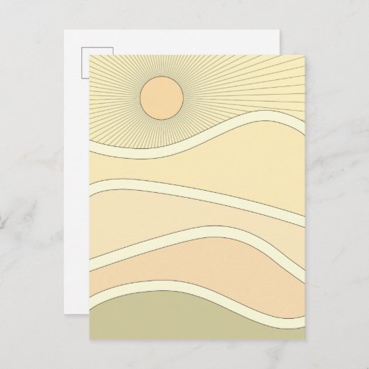 Abstracte zonnebank retro berts briefkaart (Voorkant / Achterkant)