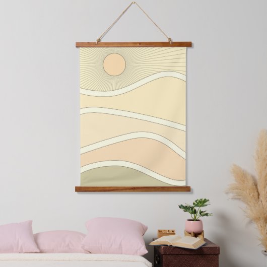 Abstracte zonnebank retro berts hangend wandkleed (Slaapkamer)
