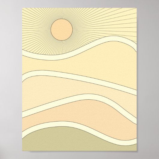 Abstracte zonnebank retro berts poster (Voorkant)