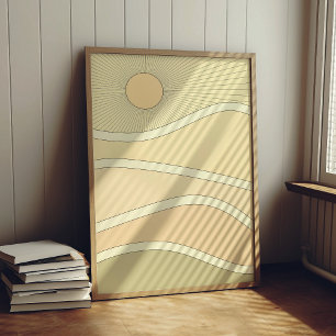 Abstracte zonnebank retro berts poster