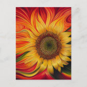 Abstracte zonnebloem briefkaart (Voorkant)