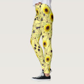 Abstracte Zonnebloem Dragenfly Leggings (Links)