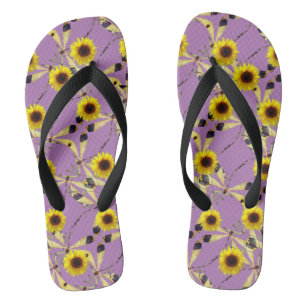 Abstracte Zonnebloem Dragenfly Teenslippers