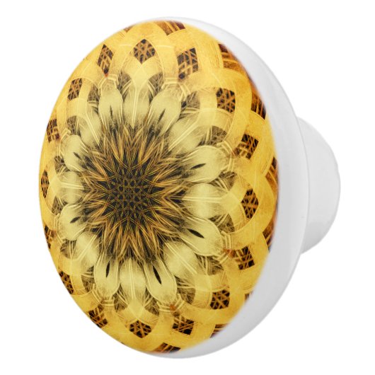 Abstracte zonnebloem keramische knop (Rechts)