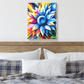 Abstracte zonnebloem kunst - Ingepakte canvas Afdruk (Insitu (Slaapkamer))