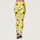 Abstracte zonnebloem Libelle Leggings (Achterkant)