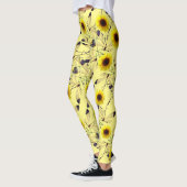 Abstracte zonnebloem Libelle Leggings (Links)