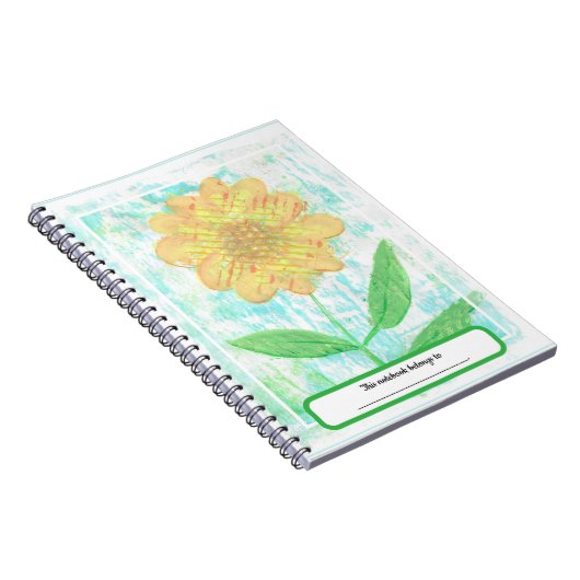 Abstracte Zonnebloem Notitieboeken met Personalisa (Rechterzijde)