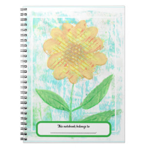 Abstracte Zonnebloem Notitieboeken met Personalisa