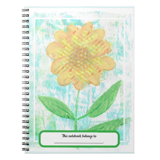 Abstracte Zonnebloem Notitieboeken met Personalisa (Voorkant)