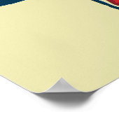 Abstracte ZONNEBLOEM - rood blauw + uw achtergrond Poster (Hoek)