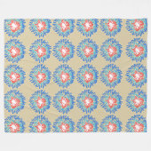 Abstracte Zonnebloem Tegel Achtergrond Fleece Deken (Voorkant (Horizontaal))