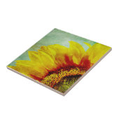 Abstracte zonnebloem tegeltje (Zijkant)