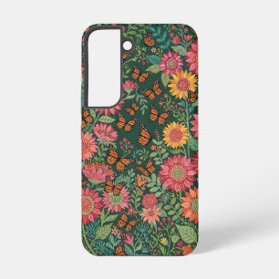 Abstracte zonnebloem vlinders Samsung hoesjes Galaxy Hoesje