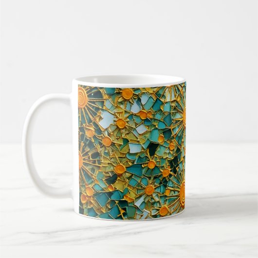 Abstracte Zonnebloemen 102 Koffiemok (Links)