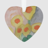 Abstracte zonnebloemen AcrylOrnament Ornament (voorkant)