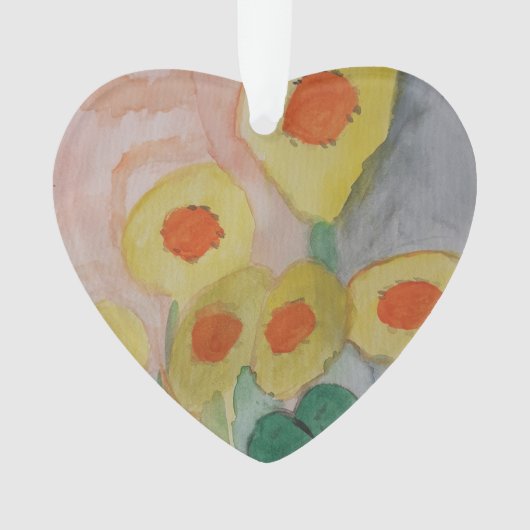 Abstracte zonnebloemen AcrylOrnament Ornament (voorkant)