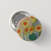 Abstracte zonnebloemen badge ronde button 3,2 cm (Voorkant /achterkant)